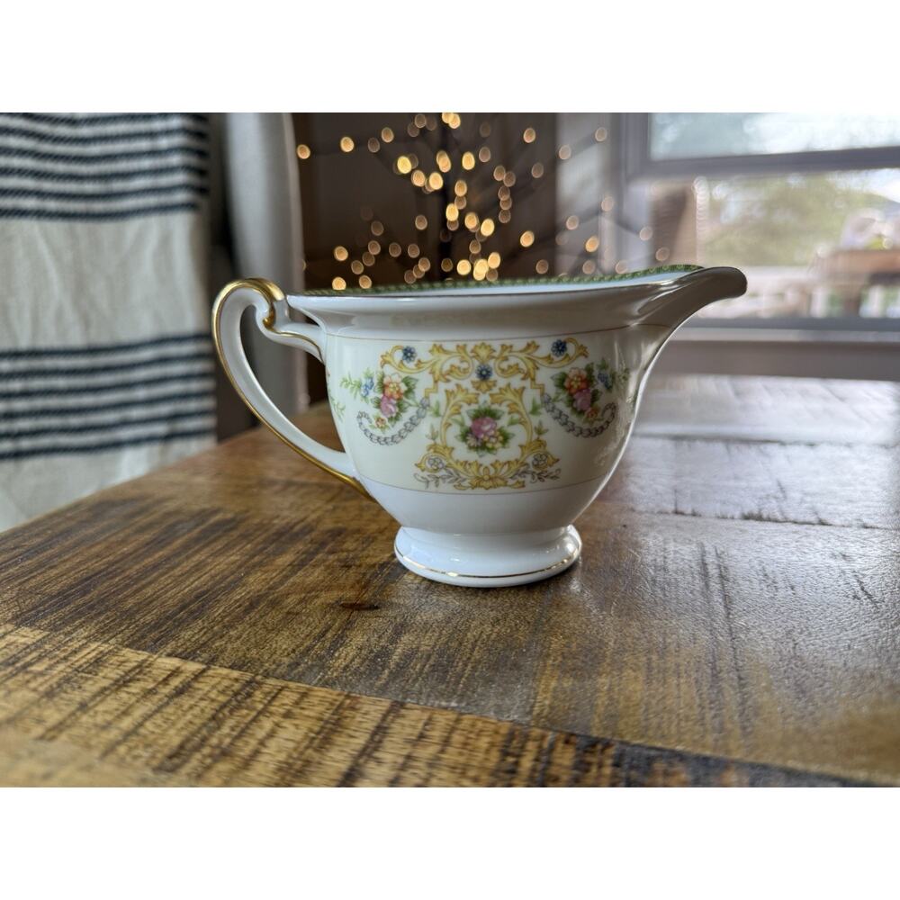 Vintage Meito China Hand-Painted Floral Creamer Jar Made In Japan